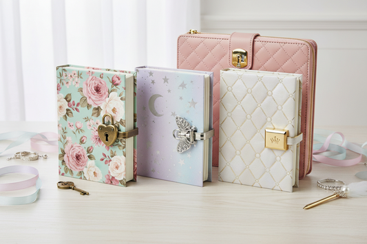 Girls' Thickened Hand Books With Locks Laptops With Locks