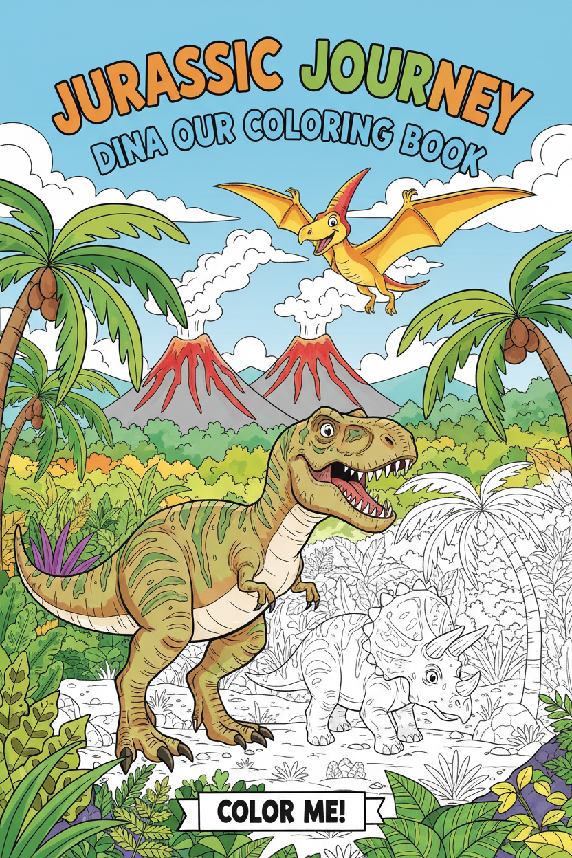 Jurassic Journey Dinosaur Coloring Book