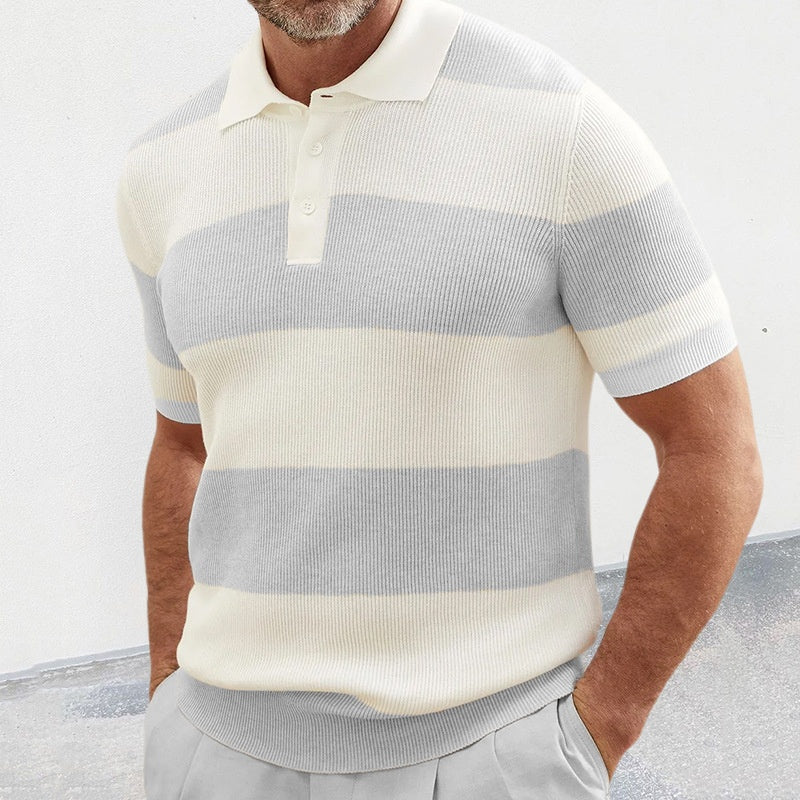 Vêtements homme mode été pull à revers manches courtes vêtements homme