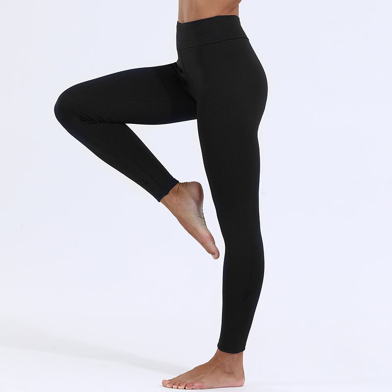 Legging d'hiver chaud et épais en cachemire d'agneau ultra-extensible pour femme - Pantalon fitness skinny