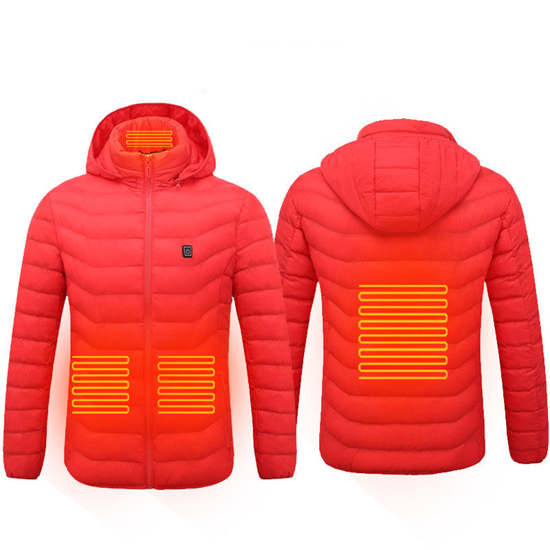 Veste d'hiver chauffante USB, en coton, électrique, manteau zippé, vêtements thermiques chauffants, gilet chauffant pour hommes