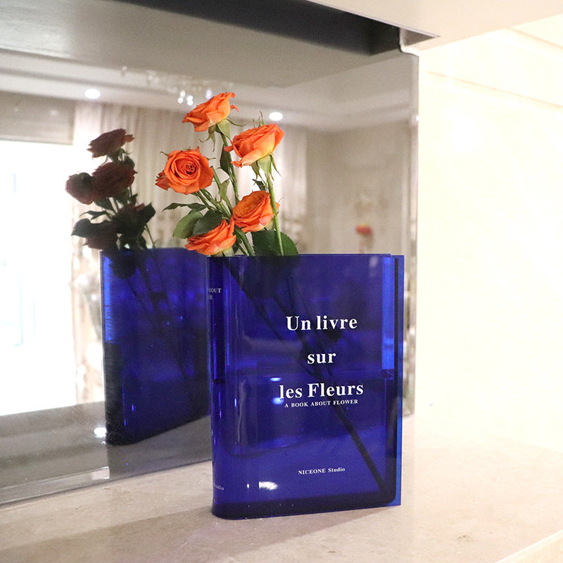 Décoration pour la maison Livres créatifs Vase en acrylique