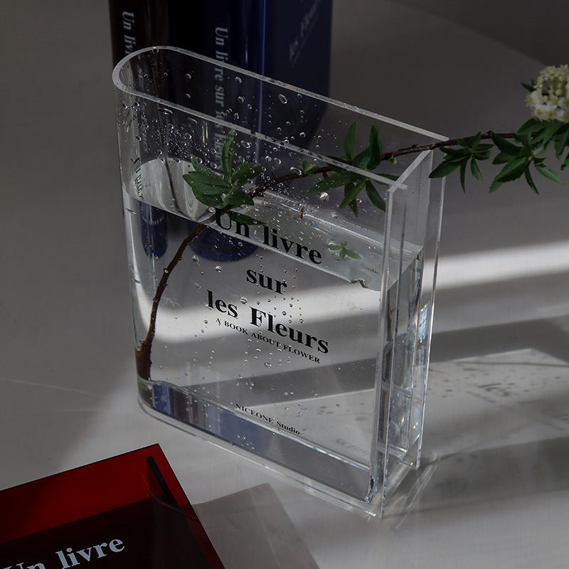 Décoration pour la maison Livres créatifs Vase en acrylique
