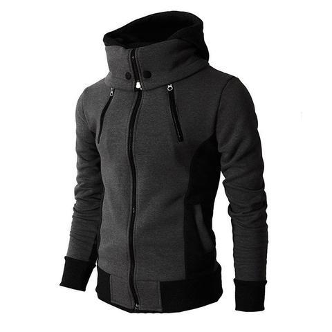 Veste à capuche zippée pour homme, fausse veste de sport deux pièces, cardigan décontracté, veste slim en molleton