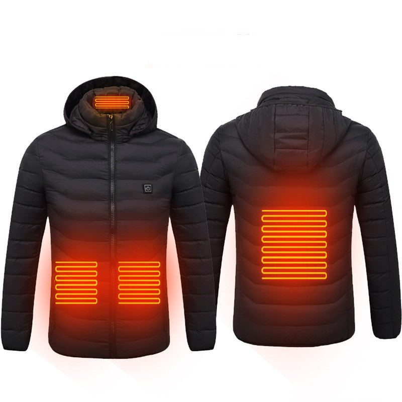 Veste d'hiver chauffante USB, en coton, électrique, manteau zippé, vêtements thermiques chauffants, gilet chauffant pour hommes