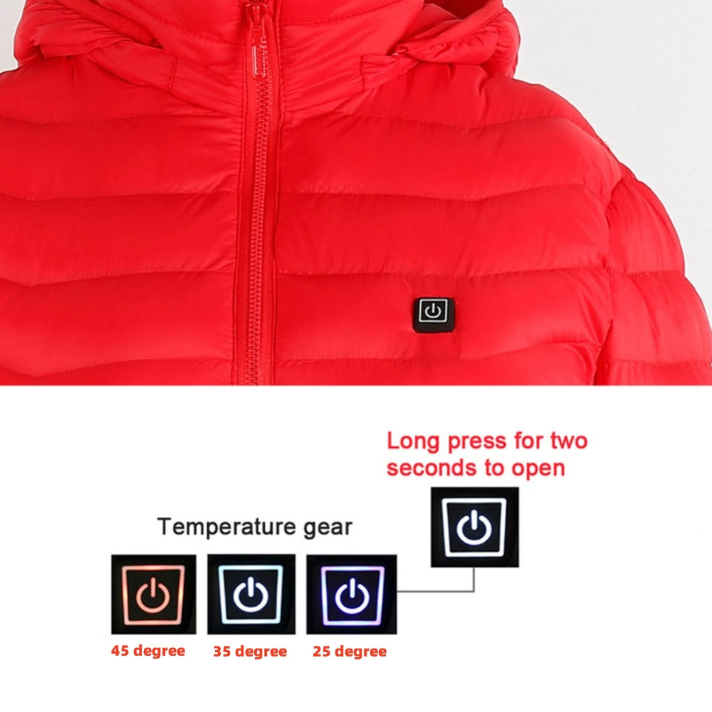 Veste d'hiver chauffante USB, en coton, électrique, manteau zippé, vêtements thermiques chauffants, gilet chauffant pour hommes