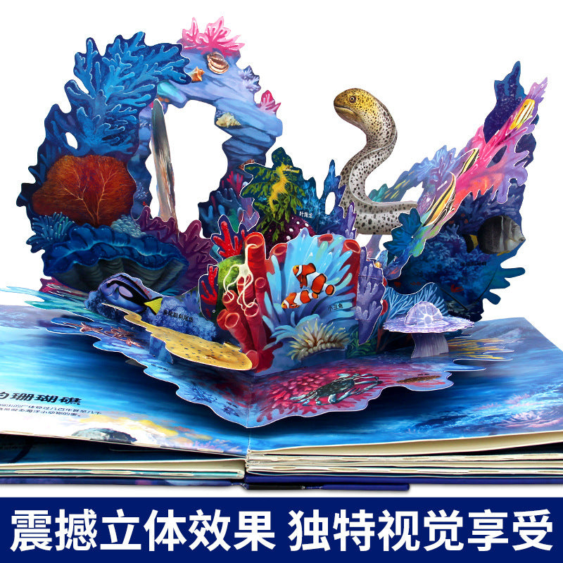 Livre pop-up Océan pour enfants, livre pop-up 3D à pages tournantes, pour garçons de 0 à 3 ans, livres d'éveil scientifique pour l'éducation précoce