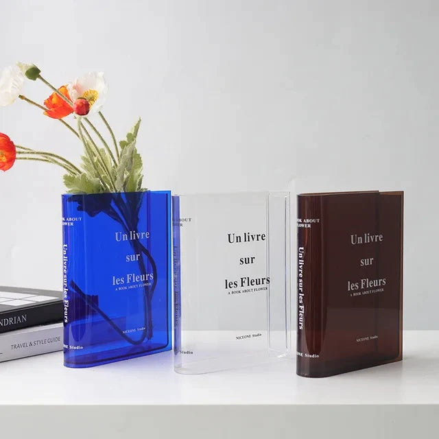 Décoration pour la maison Livres créatifs Vase en acrylique