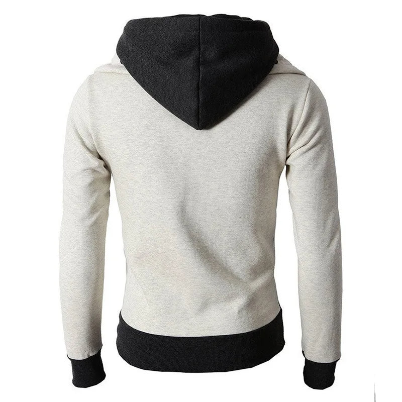 Veste à capuche zippée pour homme, fausse veste de sport deux pièces, cardigan décontracté, veste slim en molleton
