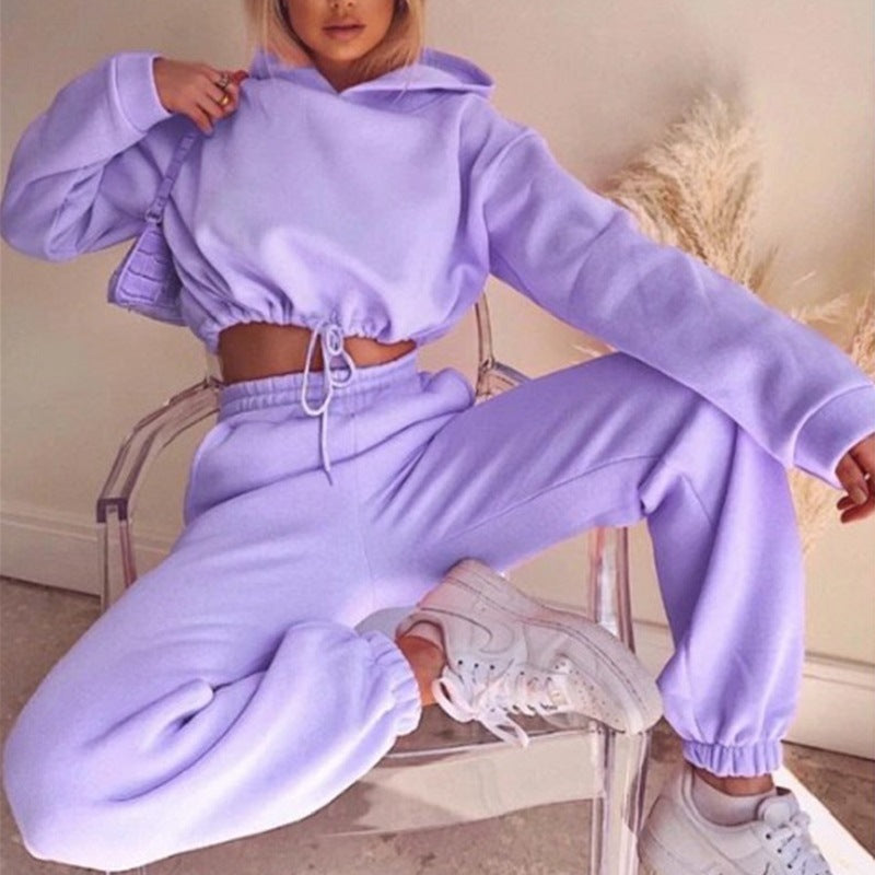 Ensembles de jogging pour femmes, survêtements 2 pièces, tenues de sport décontractées sexy à capuche à manches longues