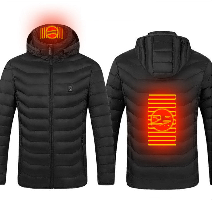 Veste d'hiver chauffante USB, en coton, électrique, manteau zippé, vêtements thermiques chauffants, gilet chauffant pour hommes