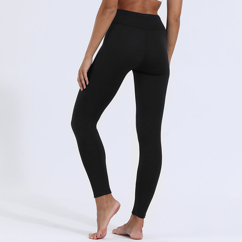 Legging d'hiver chaud et épais en cachemire d'agneau ultra-extensible pour femme - Pantalon fitness skinny