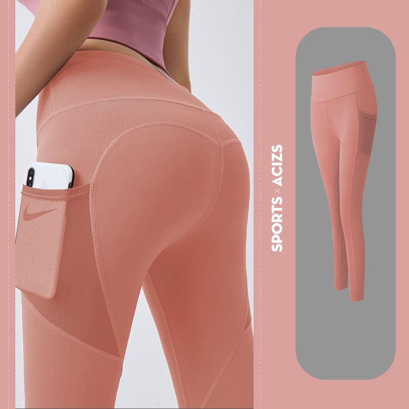 Pantalon de yoga femme avec poche, Legging de sport pour fille, Legging de gym pour femme, Gainant, Collant de jogging, Pantalon de fitness pour femme