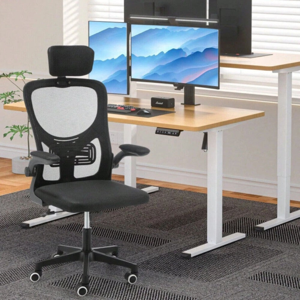 Chaise de bureau à domicile Fauteuil de bureau pivotant en maille ergonomique réglable en hauteur