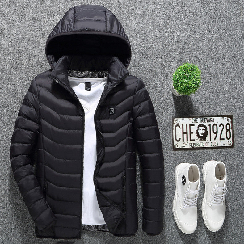 Veste d'hiver chauffante USB, en coton, électrique, manteau zippé, vêtements thermiques chauffants, gilet chauffant pour hommes