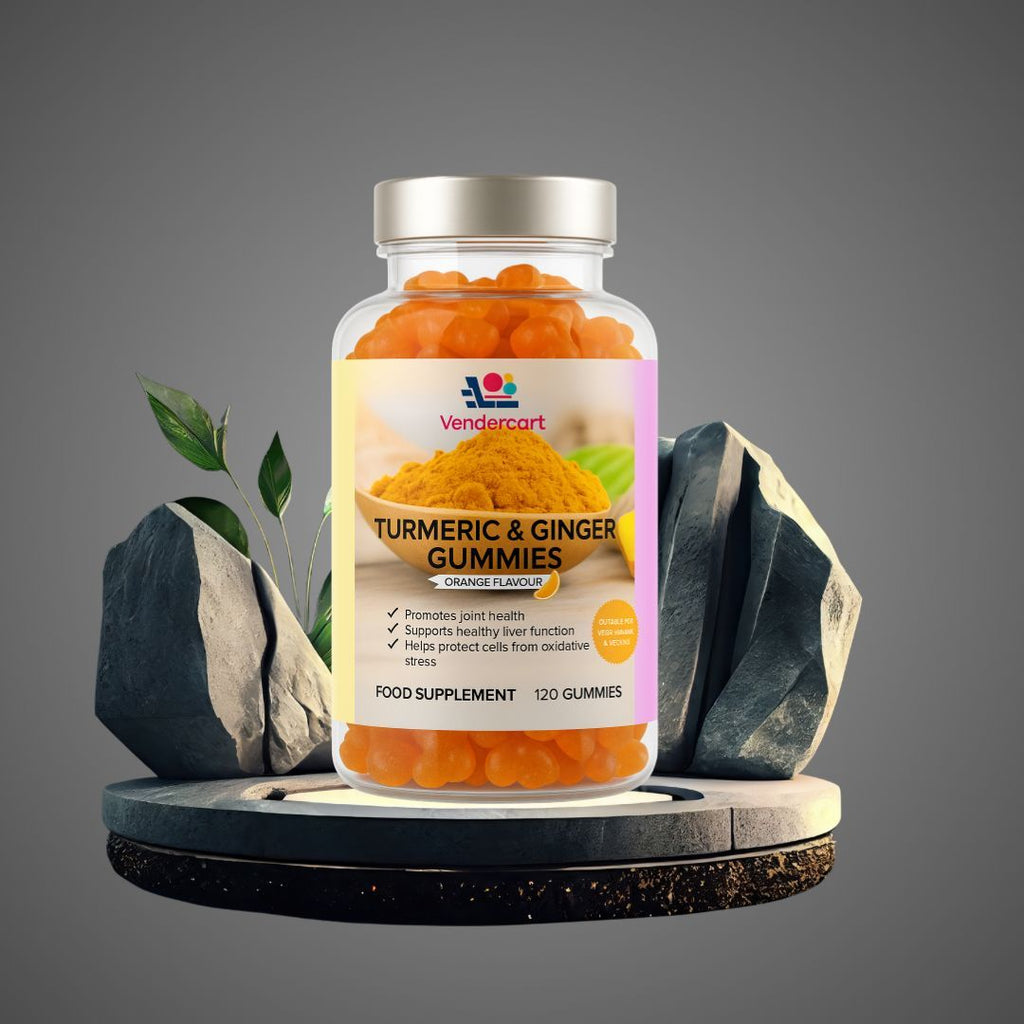Gummies Curcuma & Gingembre 120ct - Soutien Articulaire, Renforce l'Immunité, Adapté aux Végétaliens