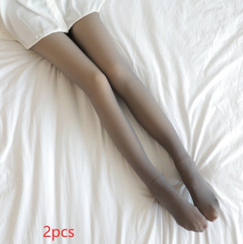 Collant polaire grande taille opaque effet transparent, collant chaud doublé polaire pour l'automne et l'hiver, collant polaire femme, collant thermique d'hiver