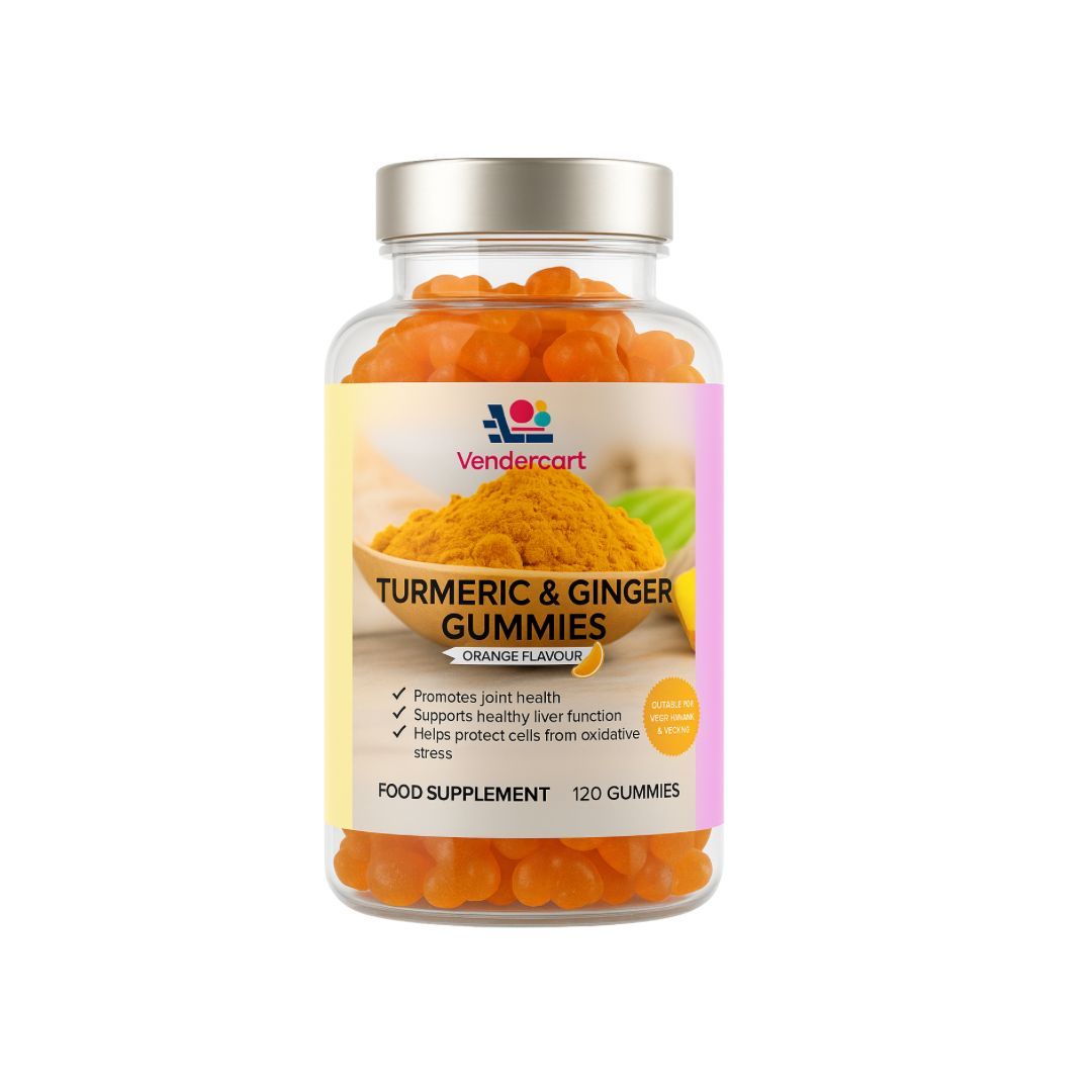 Gummies Curcuma & Gingembre 120ct - Soutien Articulaire, Renforce l'Immunité, Adapté aux Végétaliens