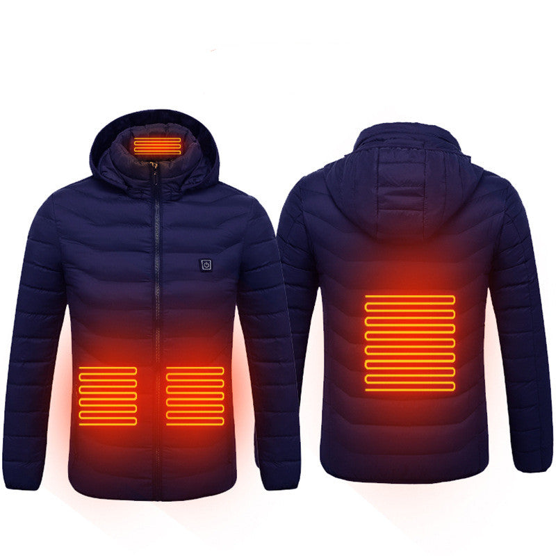 Veste d'hiver chauffante USB, en coton, électrique, manteau zippé, vêtements thermiques chauffants, gilet chauffant pour hommes