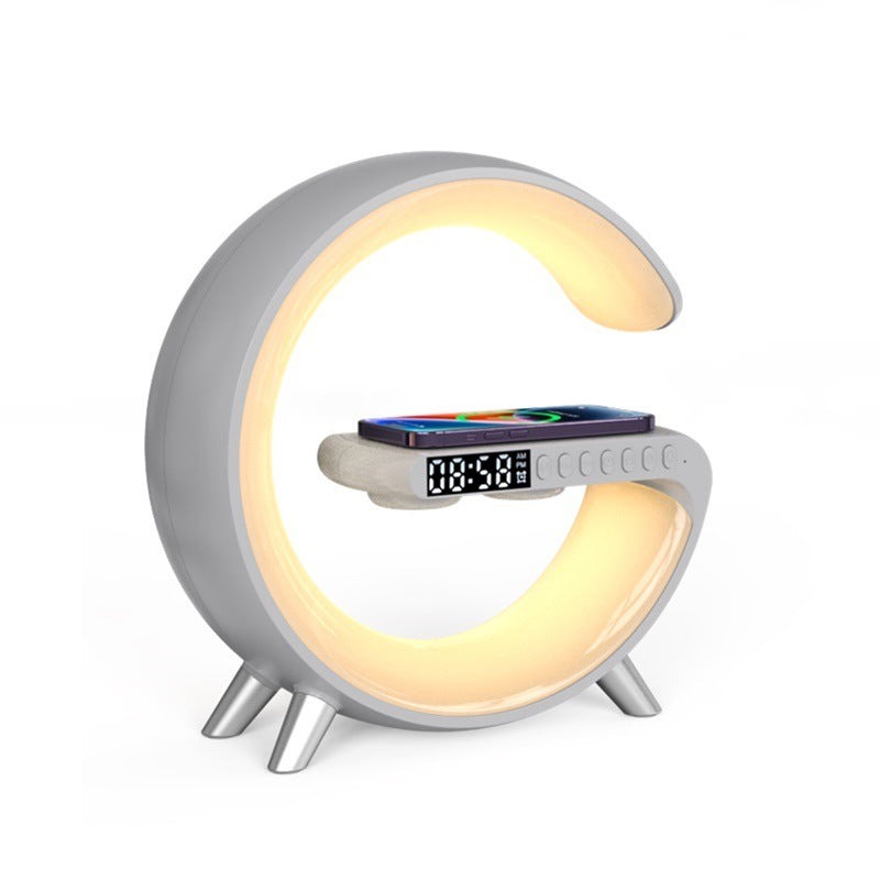 Nouvelle lampe LED intelligente en forme de G, haut-parleur Bluetooth, chargeur sans fil, lampe d'ambiance, contrôle via application pour la décoration de chambre à coucher et de maison