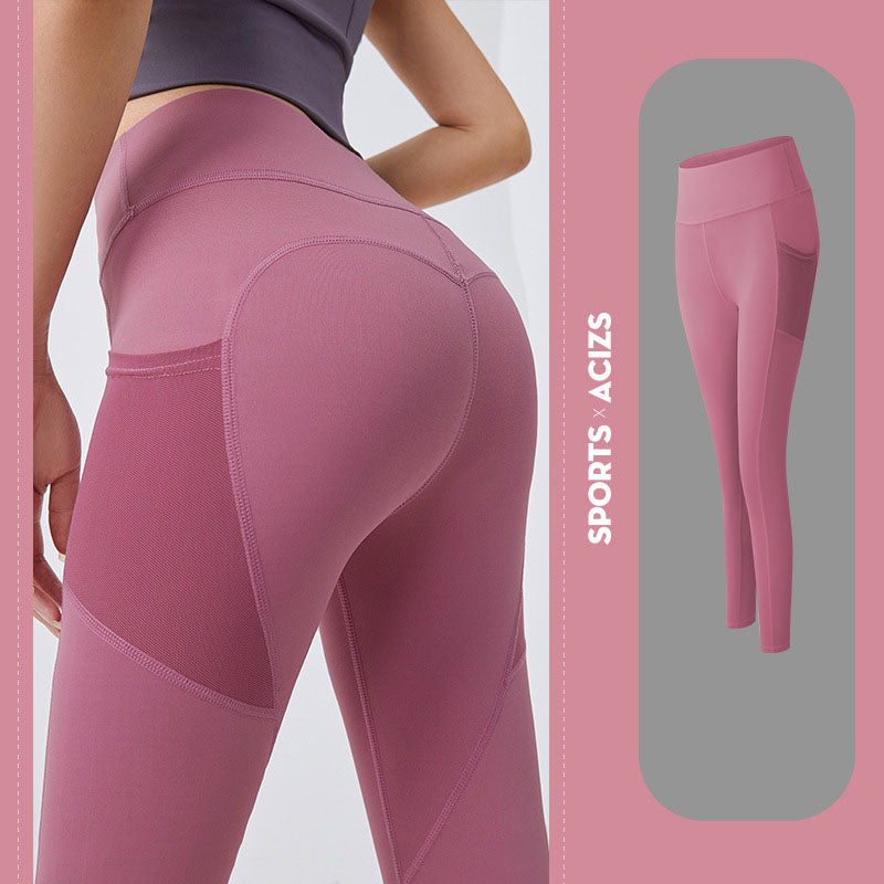 Pantalon de yoga femme avec poche, Legging de sport pour fille, Legging de gym pour femme, Gainant, Collant de jogging, Pantalon de fitness pour femme