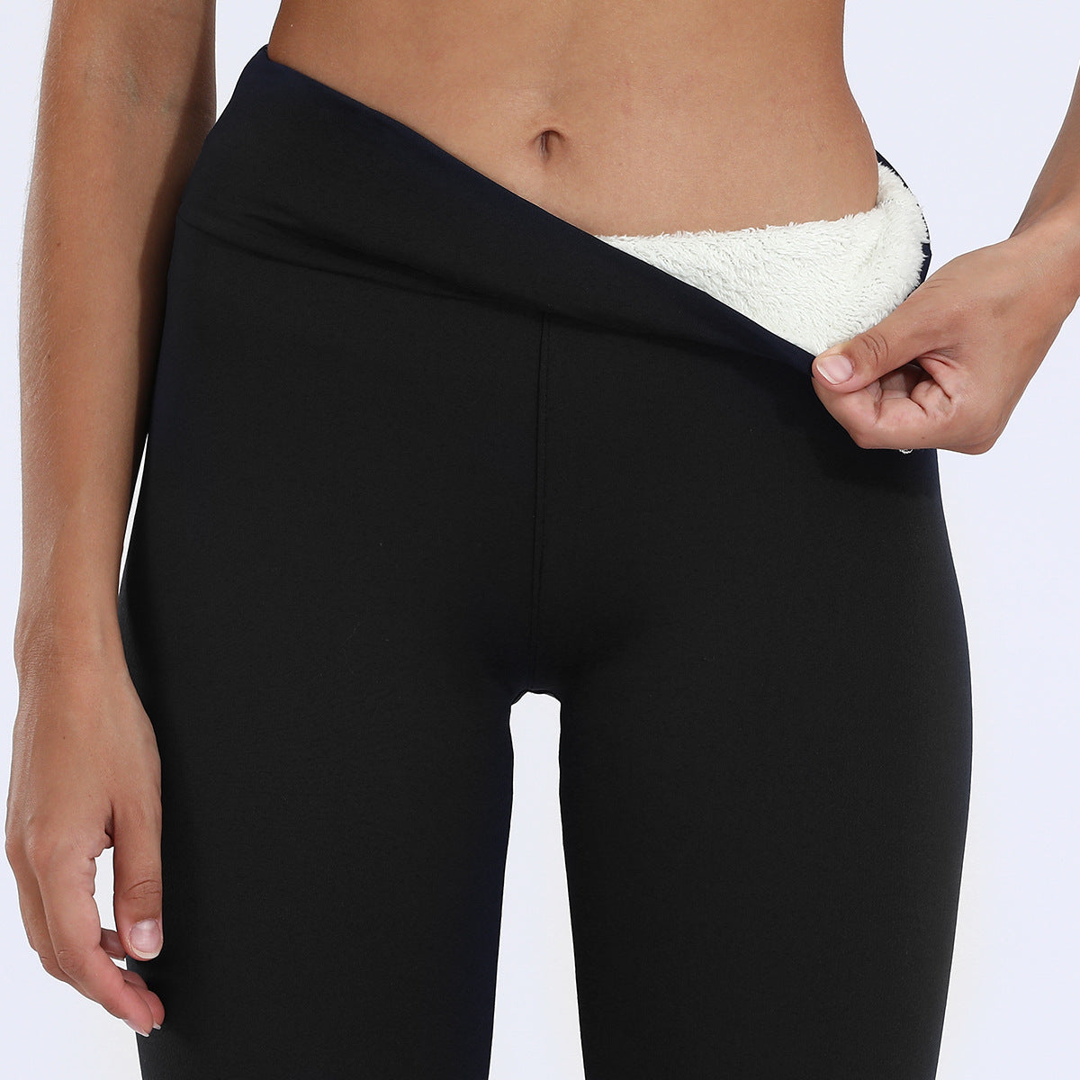 Legging d'hiver chaud et épais en cachemire d'agneau ultra-extensible pour femme - Pantalon fitness skinny