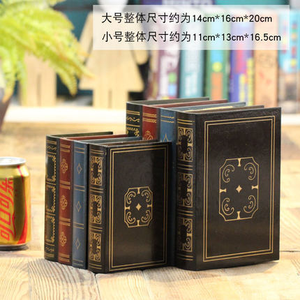 Livres de simulation rétro créatifs de style européen, accessoires de décoration d'affichage haut de gamme, faux livres, rangement pour décoration de bureau et de magasin