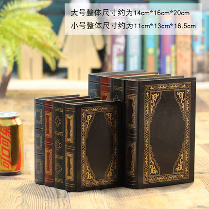 Livres de simulation rétro créatifs de style européen, accessoires de décoration d'affichage haut de gamme, faux livres, rangement pour décoration de bureau et de magasin