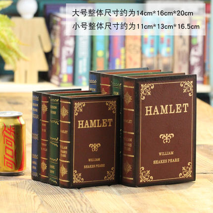 Livres de simulation rétro créatifs de style européen, accessoires de décoration d'affichage haut de gamme, faux livres, rangement pour décoration de bureau et de magasin