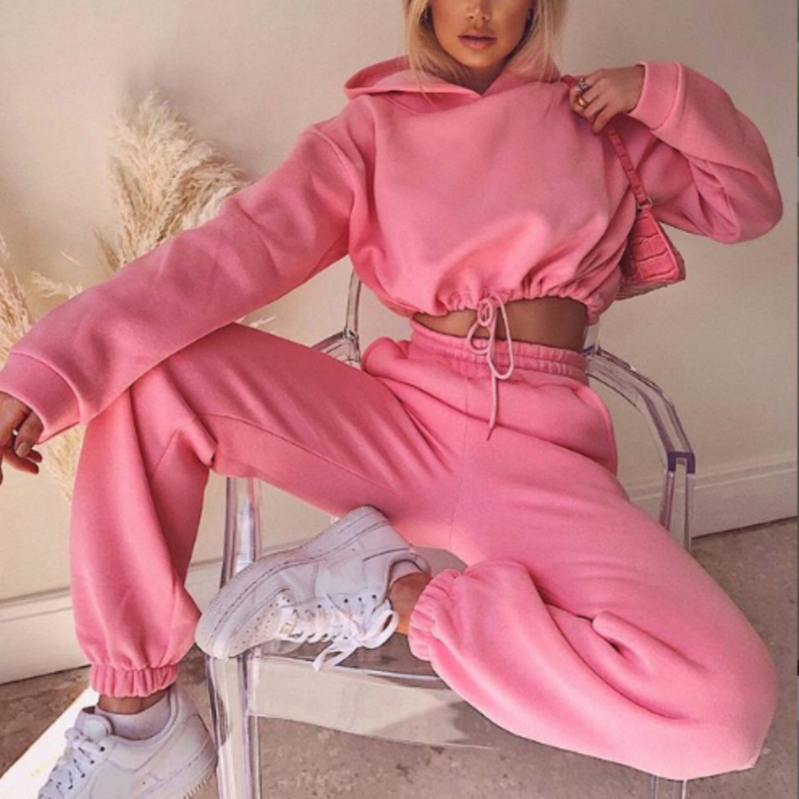 Ensembles de jogging pour femmes, survêtements 2 pièces, tenues de sport décontractées sexy à capuche à manches longues