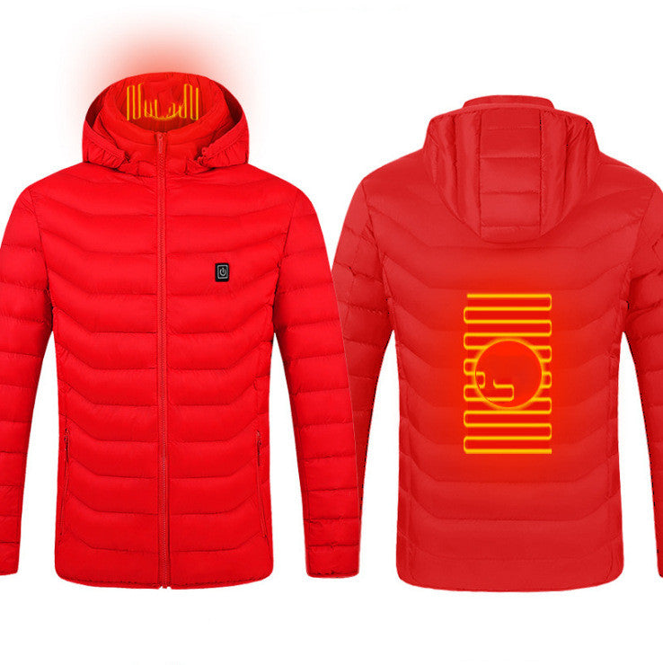 Veste d'hiver chauffante USB, en coton, électrique, manteau zippé, vêtements thermiques chauffants, gilet chauffant pour hommes