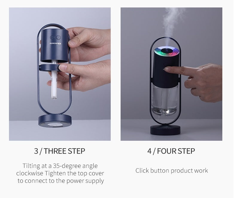 Humidificateur d'air USB Magic Shadow pour la maison avec veilleuses de projection diffuseur de brume ultrasonique purificateur d'air mini pour bureau