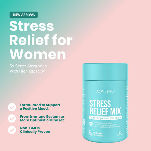 Ashwagandha pour femmes, supplément avec L-Théanine et Magnésium, soutien au soulagement du stress, à la concentration et à la relaxation, pilule anti-anxiété