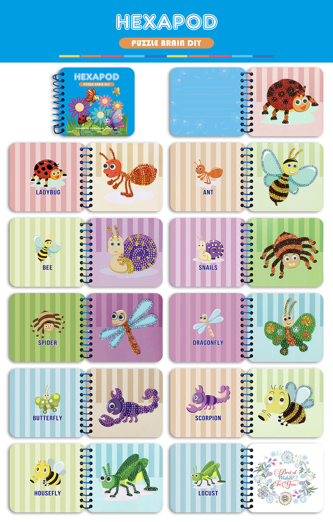 Livre de dessin DIY diamant pour livres d'enfants