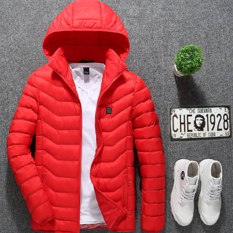 Veste d'hiver chauffante USB, en coton, électrique, manteau zippé, vêtements thermiques chauffants, gilet chauffant pour hommes