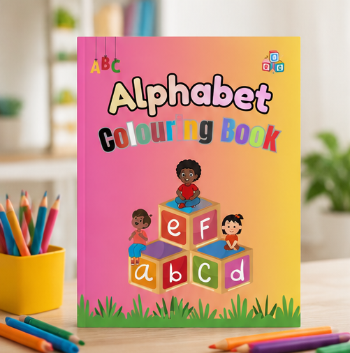 Alphabet Colouring Book for Kids and Children Learn, Create & Colour