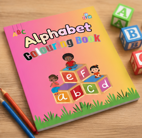 Alphabet Colouring Book for Kids and Children Learn, Create & Colour