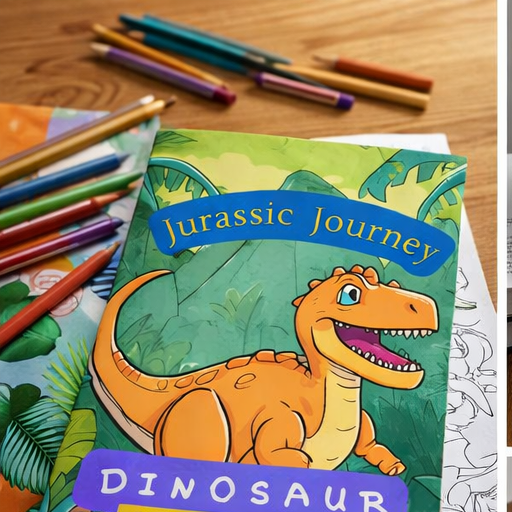 Livre de coloriage de dinosaures « Voyage Jurassique », livre d'activités pour enfants, coloriage pour enfants