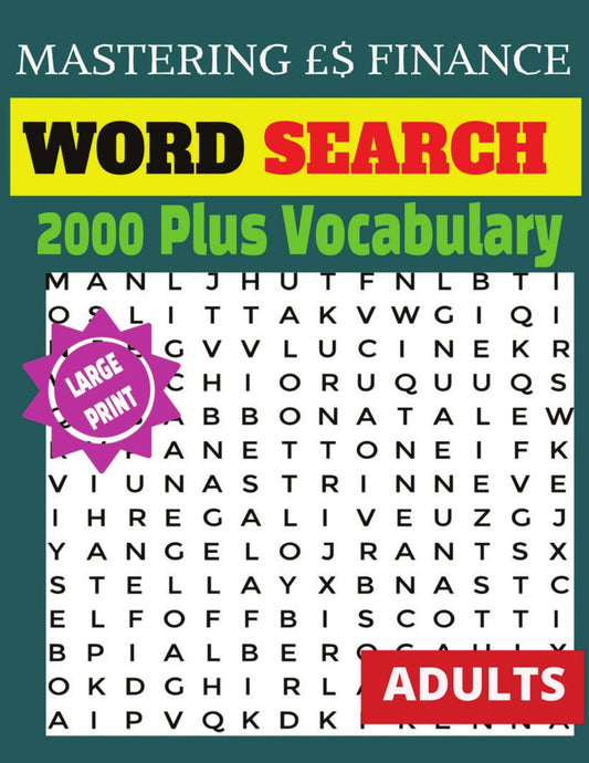 Mastering Finance Word Search For Adults
