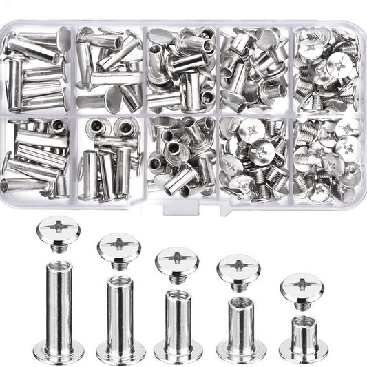 80 sets of lash rivet books account book Nail album side lock screws sample book letter plywood M5 screws boxed rivets