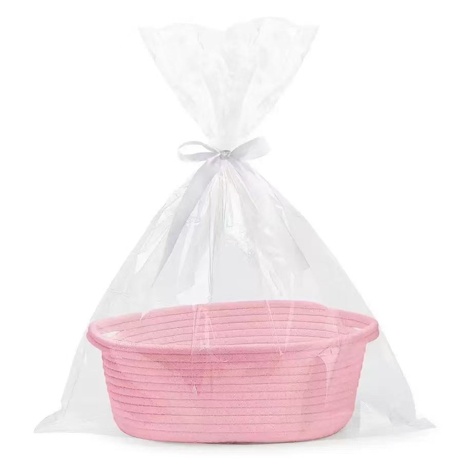 Usine directe fournir un nouveau panier de rangement portable en corde de coton tissée panier cadeau ovale articles divers livres panier de rangement grande capacité