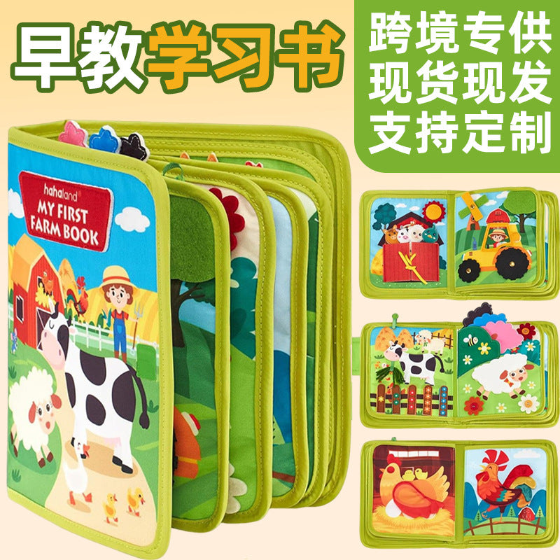 Livre en feutre pour enfants sur les animaux de la ferme, pour l'éducation précoce, planche d'activités en feutre, livre d'histoires pour l'apprentissage précoce, disponible sur Amazon.