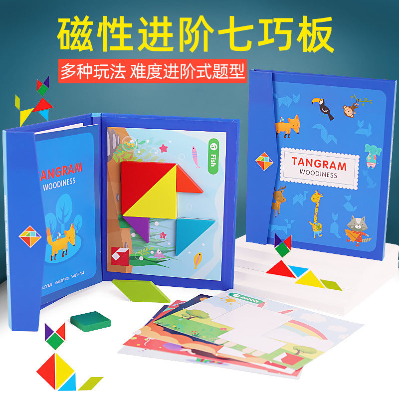 Livres de puzzles magnétiques en bois pour enfants, pour l'éducation précoce, à clipser, portables, variés, avancés, colorés, jouets éducatifs.