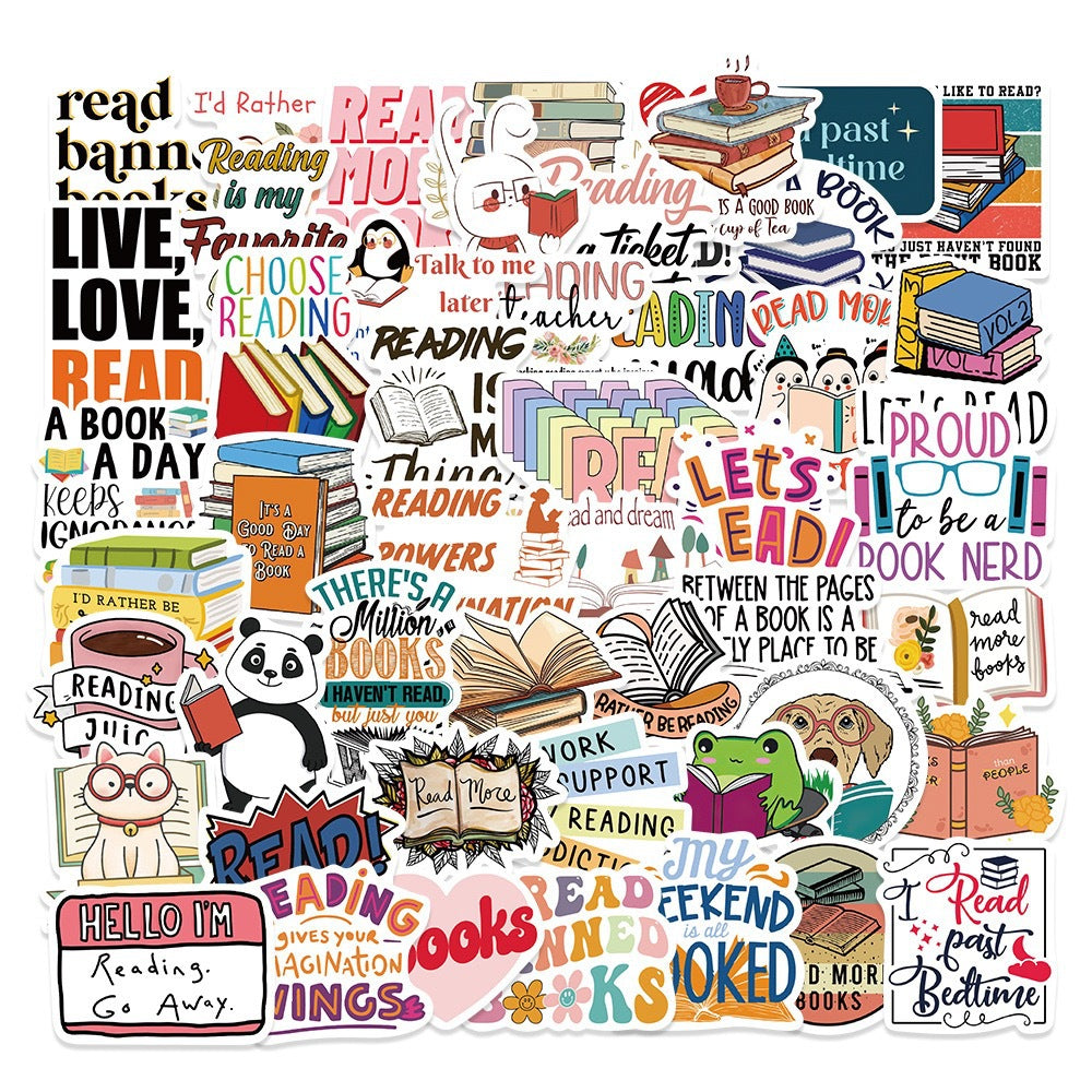 Un assortiment de 50 autocollants fantaisie de lecture de dessins animés pour graffitis érotiques, guitare décorative, carnet de notes, bagages, DIY, vente en gros.