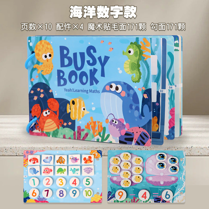 Livre d'autocollants silencieux pour l'éveil des enfants, ferme, lettres, puzzle cognitif, livre magique à déchirer et tirer à répétition pour jouets d'éducation précoce