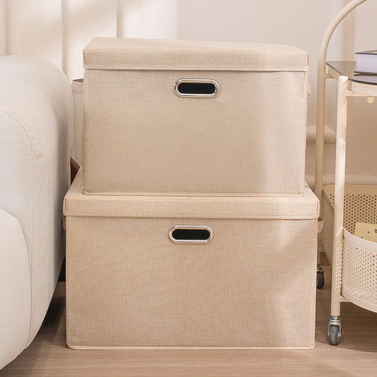 Cotton linen clothing storage box fabric foldable storage box wardrobe books toy finishing box quilt storage box