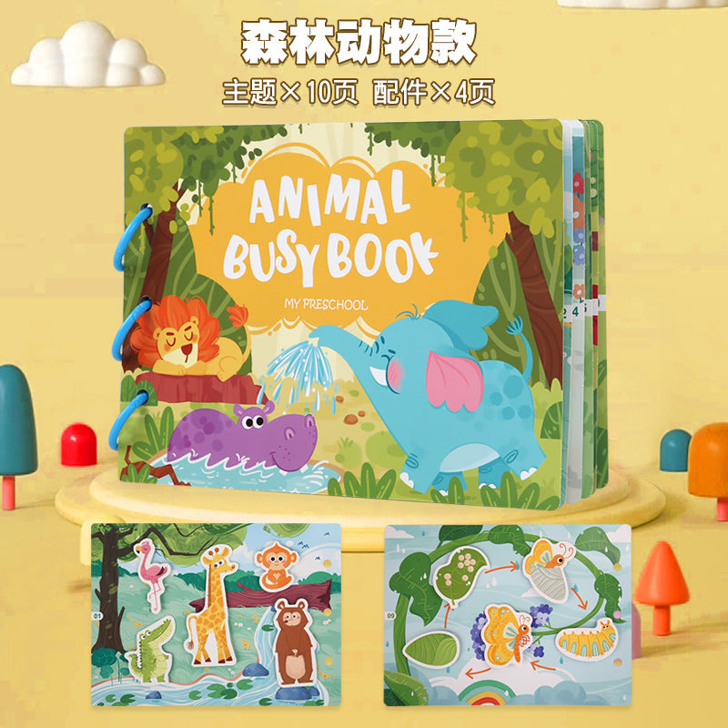 Livres d'éveil silencieux transfrontaliers pour enfants pour l'éducation précoce cognitive Montessori, livres de déchirage et de tirage, puzzles, aides à l'éveil, jouets éducatifs