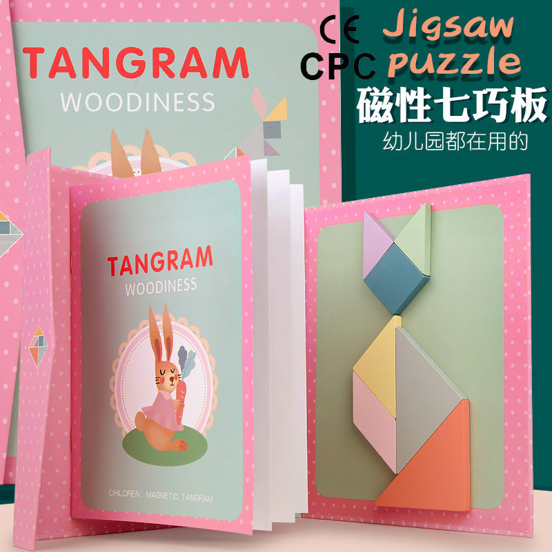 Livres de puzzles magnétiques en bois pour enfants, pour l'éducation précoce, à clipser, portables, variés, avancés, colorés, jouets éducatifs.