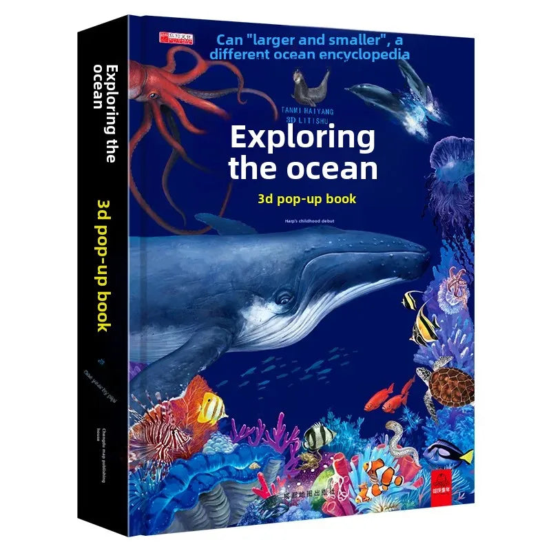 Livre pop-up Océan pour enfants, livre pop-up 3D à pages tournantes, pour garçons de 0 à 3 ans, livres d'éveil scientifique pour l'éducation précoce