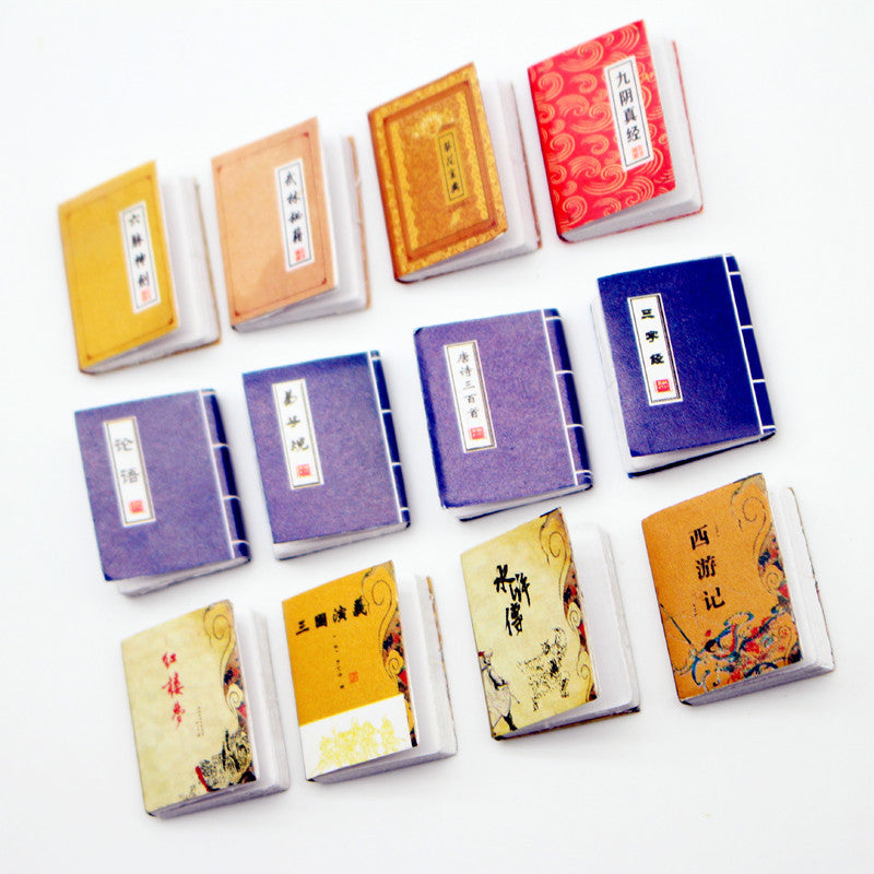 Mini-maison de poupée Livres anciens de poche Accessoires d'apprentissage pour scène BJD